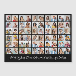 60 Photo Collage Add Your Greeting Magnetic Card