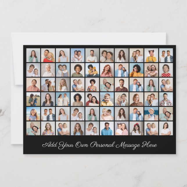 60 Photo Collage Add Your Own Greeting Card (Front)