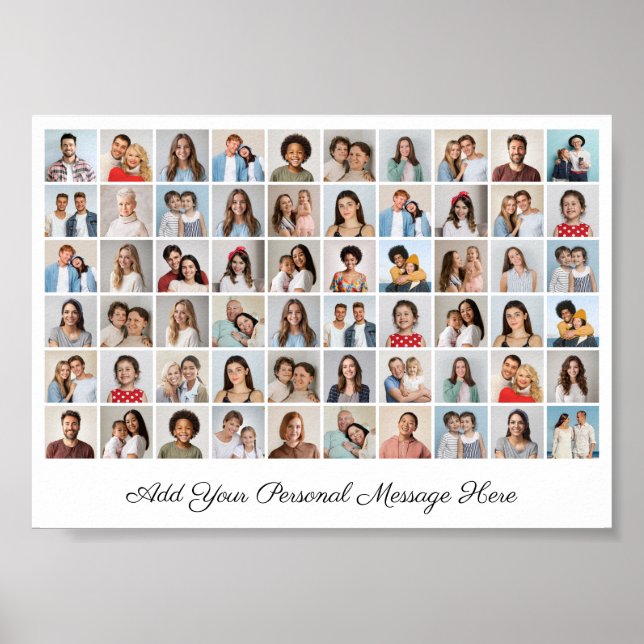 60 Photo Collage Add Your Own Greeting  Poster (Front)