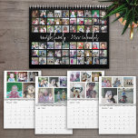 60 Photo - Custom Modern Family Template - 2023 Calendar<br><div class="desc">A modern family photo calendar with lots of photos for the entire year. Add your favorite photos to make a custom photography calendar. Each month includes room for 5 photos. The front and back cover shows all of the photos in a collage. The background on this template is black and...</div>