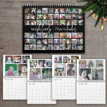 60 Photo - Custom Modern Family Template Calendar<br><div class="desc">A modern family photo calendar with lots of photos for the entire year. Add your favorite photos to make a custom photography calendar. Each month includes room for 5 photos. The front and back cover shows all of the photos in a collage. The background on this template is black and...</div>