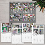 60 Photo - Custom Modern Family Template Gray Calendar<br><div class="desc">A modern family photo calendar with lots of photos for the entire year. Add your favorite photos to make a custom photography calendar. Each month includes room for 5 photos. The front and back cover shows all of the photos in a collage. The background on this template is black and...</div>