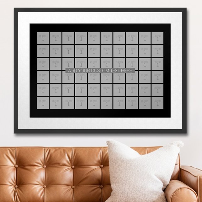 60 Photo Template Collage - Can Edit Color Poster (Personalized Photo Poster)