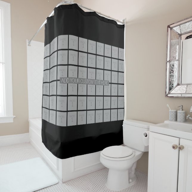 60 Photo Template Collage - Can Edit Color Shower Curtain (In Situ)