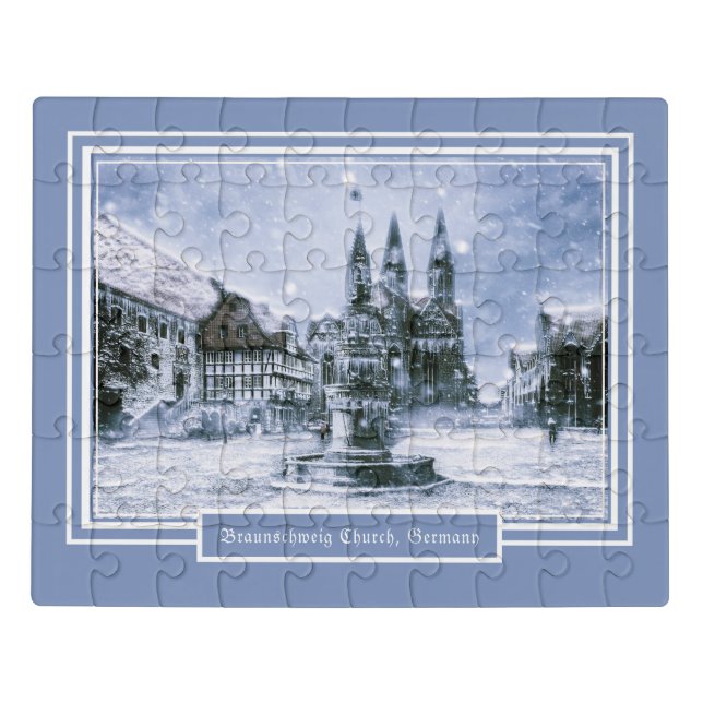 60 pieces Braunschweig Church Winter Snowy Jigsaw Puzzle (Puzzle Horizontal)
