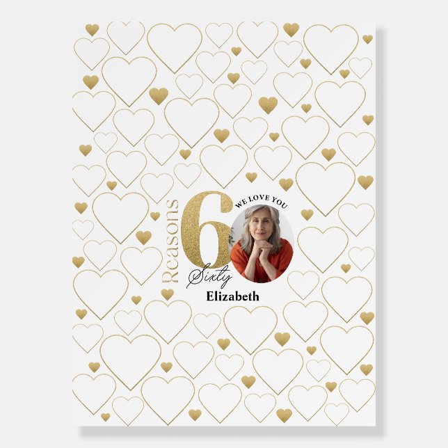60 Reasons We Love You Gold Board (Front)
