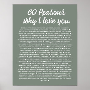 60 reasons why i love you 80th 60th birthday 40th poster