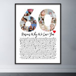60 Reasons Why We Love You 60th Birthday Collage Poster<br><div class="desc">Celebrate love and create lasting memories with this Reasons Why I Love You Photo Collage. This customizable template allows you to craft a heartfelt and personalized gift that's perfect for various occasions, from wedding anniversaries to birthdays, Valentine's Day, or just because. Reasons Why I Love You - Express your love...</div>