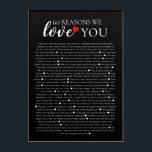 60 reasons why we love you 80th 60th birthday 40th acrylic print<br><div class="desc">designed by The Arty Apples Limited</div>