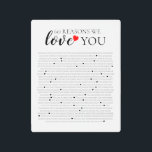 60 reasons why we love you 80th 60th birthday 40th metal print<br><div class="desc">designed by The Arty Apples Limited</div>