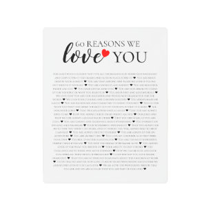 60 reasons why we love you 80th 60th birthday 40th metal print