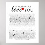 60 reasons why we love you 80th 60th birthday 40th poster<br><div class="desc">designed by The Arty Apples Limited</div>