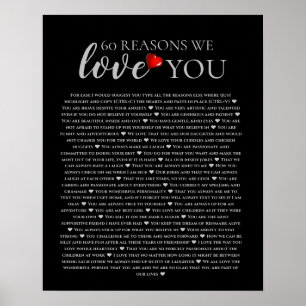 60 reasons why we love you 80th 60th birthday 40th poster