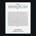 60 reasons why we love you birthday gift for him acrylic print<br><div class="desc">This is a DO IT YOURSELF XX Reasons why we love you. roses reasons we love you,  editable 50 Reasons,  60th birthday,  editable,  80th birthday,  memories,  love you,  mom,  retire You can edit the main body text. Designed by The Arty Apples Limited</div>