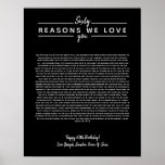 60 reasons why we love you birthday gift for him poster<br><div class="desc">This is a DO IT YOURSELF XX Reasons why we love you. roses reasons we love you,  editable 50 Reasons,  60th birthday,  editable,  80th birthday,  memories,  love you,  mom,  retire You can edit the main body text. Designed by The Arty Apples Limited</div>