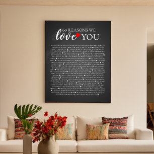 60 reasons why we love you chalk 80th birthday 40 poster
