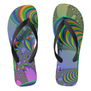 60’s Psychedelic Fractal Flip Flops