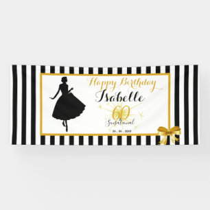 60 & SENSATIONAL 60th Birthday Black/Gold Party Banner