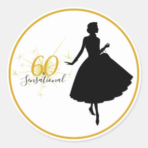 60 & SENSATIONAL 60th Birthday Gift Sticker