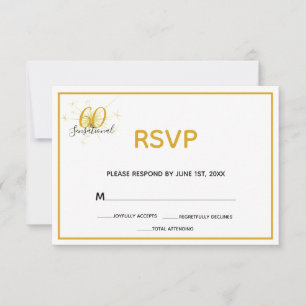 60 & SENSATIONAL 60th Birthday RSVP Card