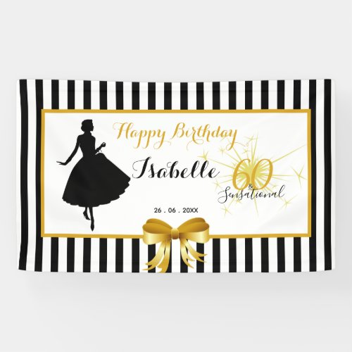 60  SENSATIONAL Birthday BlackWhite Horizontal Banner