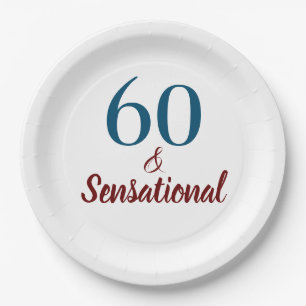 60 & Sensational Birthday Party Paper Plates