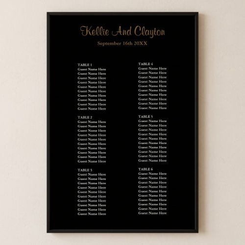 60 Simple Black Wedding Seating Chart