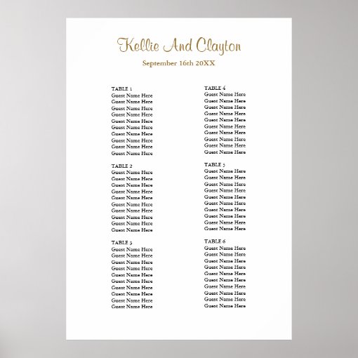 60 Simple Wedding Seating Chart | Zazzle