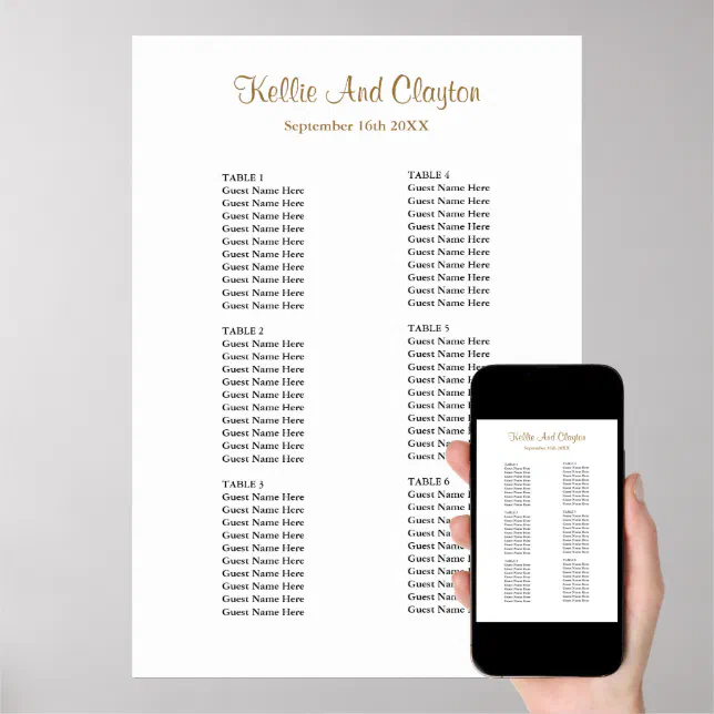 60 Simple Wedding Seating Chart | Zazzle