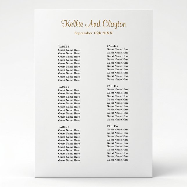 60 Simple Wedding Seating Chart (Creator Uploaded)