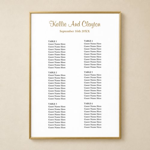 60 Simple Wedding Seating Chart
