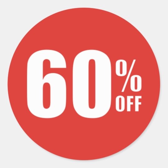 60% Sixty Percent OFF Discount Sale Sticker | Zazzle.com