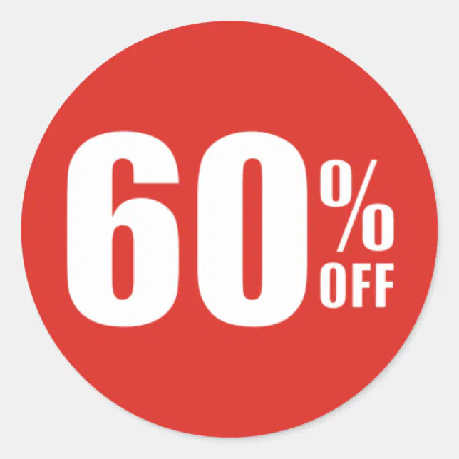 60% Sixty Percent OFF Discount Sale Sticker | Zazzle