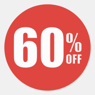 60% Sixty Percent OFF Discount Sale Sticker