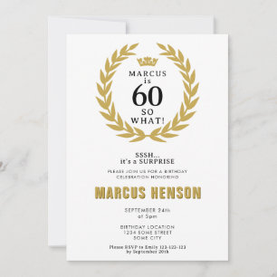 60 so What Funny Laurel Wreath 70th Birthday Invitation