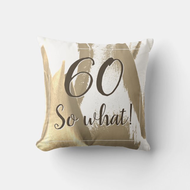 60 So what Golden Tulip Flower 60th Birthday Throw Pillow (Front)