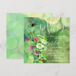 60 th birthday wildflower watercolor invitation