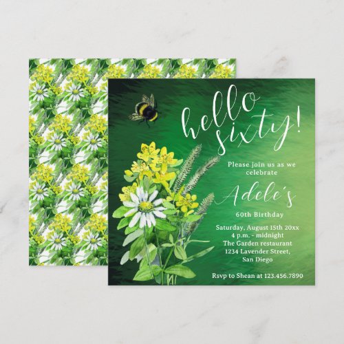 60 th birthday wildflower watercolor 