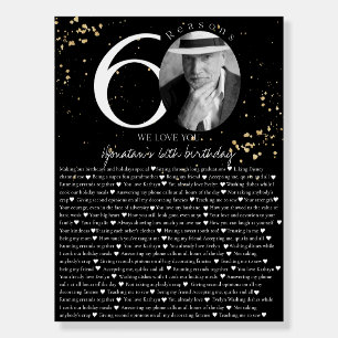 60 Things We Love About You Gold Black Board