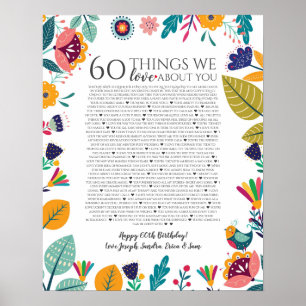 60 things we love about you scandi folk modern poster