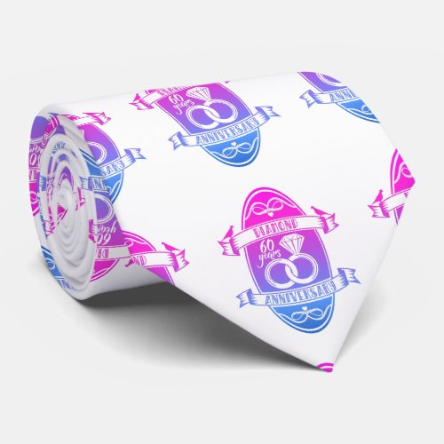 60 traditional diamond 60th  wedding anniversary tie