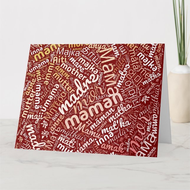 60 Words for 'Mother' in Different Languages Card (Front)