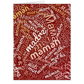60 Words for 'Mother' in Different Languages Card