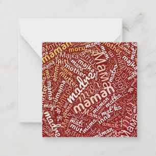 60 Words for 'Mother' in Different Languages Note Card