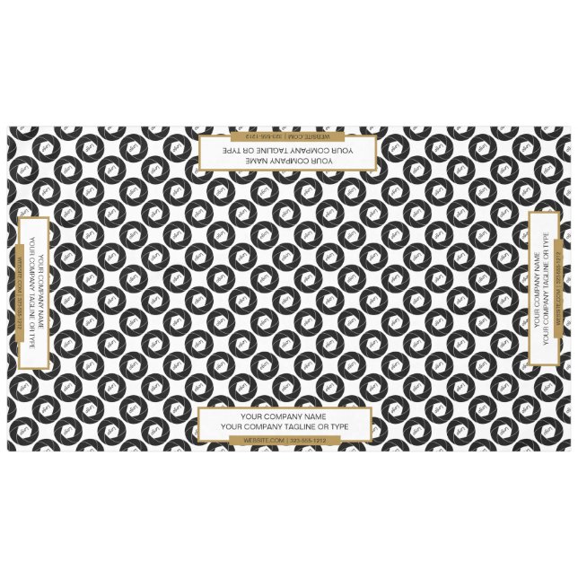 60"x104" Trade Show Tablecloth Gold Black (Front (Horizontal))