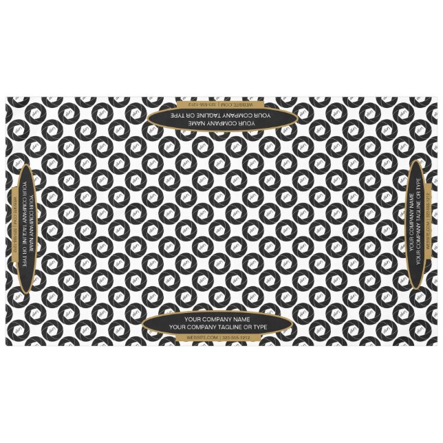 60"x104" Trade Show Tablecloth Gold Black (Front (Horizontal))