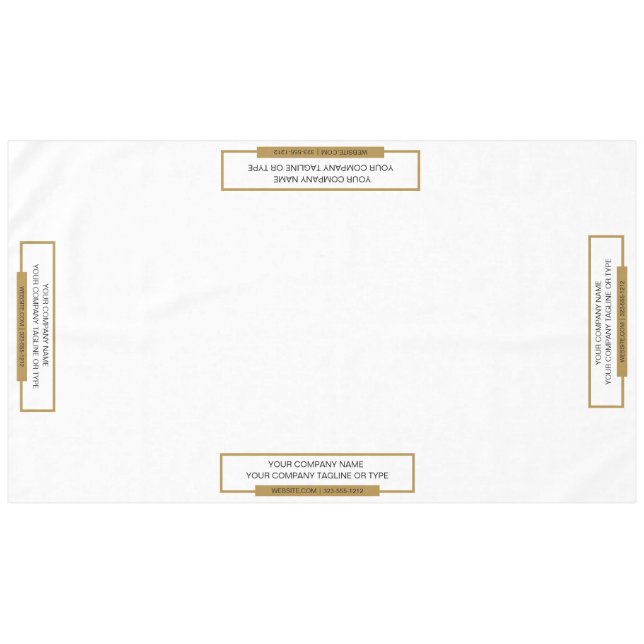 60"x104" Trade Show Tablecloth Gold Black (Front (Horizontal))