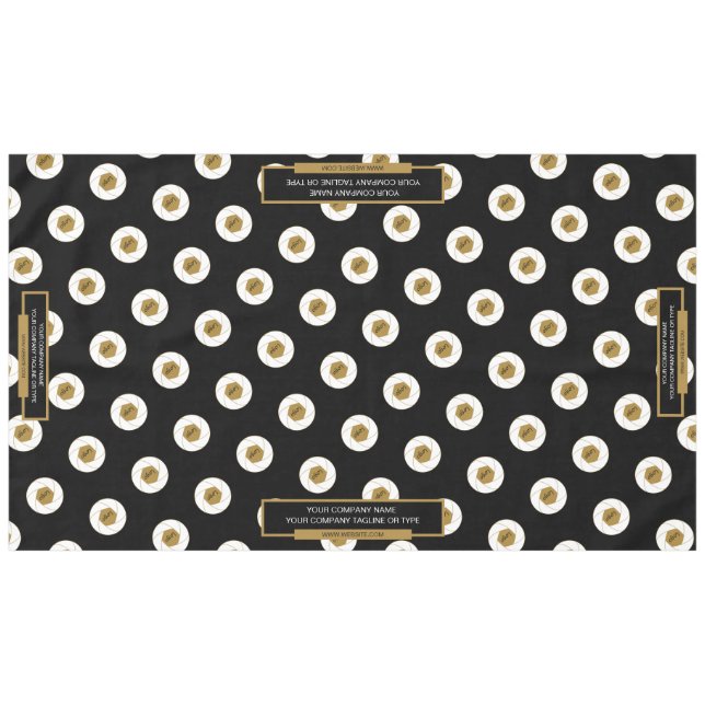 60"X104" Trade Show Tablecloth Logo Gold and Black (Front (Horizontal))