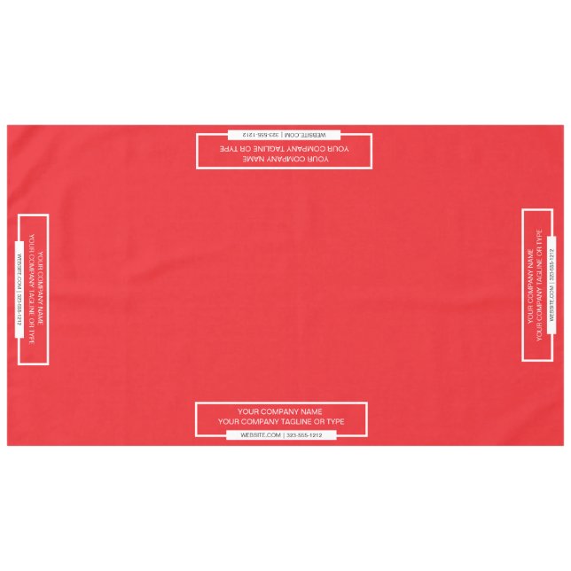 60"x104" Trade Show Tablecloth Red and White (Front (Horizontal))