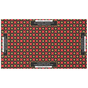 60"x104" Trade Show Tablecloth Red Gold Black